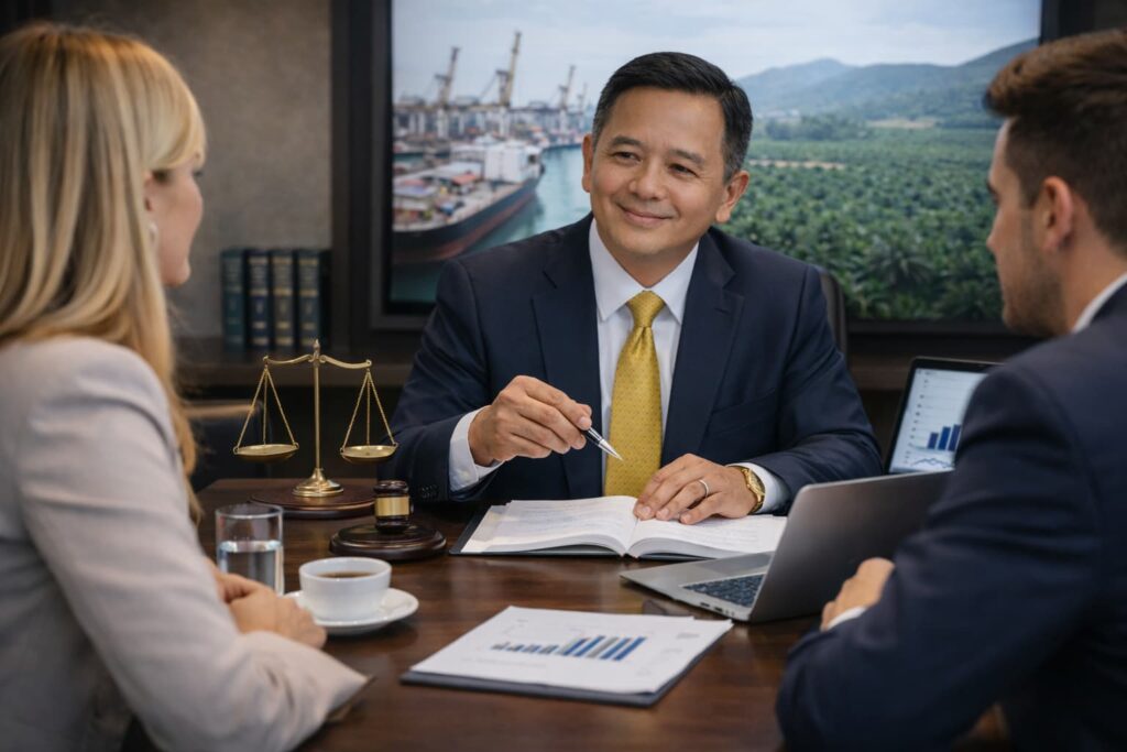 Strategic legal advisory meeting with investors on cross-border business and asset protection in Indonesia