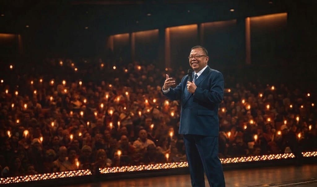 Pastor Dr. Padriadi Wiharjokusumo delivering a powerful sermon on the transforming power of Jesus Christ